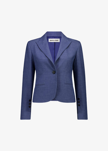 Leo Blazer Indigo Herringbone