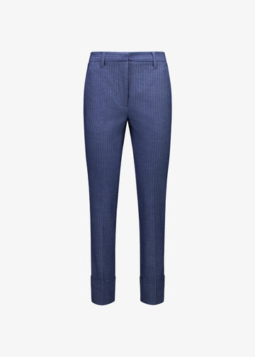 Viktoriya Suit Pant Indigo Herringbone