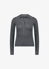 Eleanor Half Placket Top Charcoal