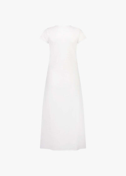 White Handloom Cotton Calf Length Luna Summer Dress main image 0