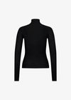 Julia Rib Roll Neck Black
