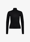 Julia Rib Roll Neck Black