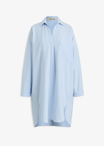 Maya Shirt Dress Sky Blue Stripe