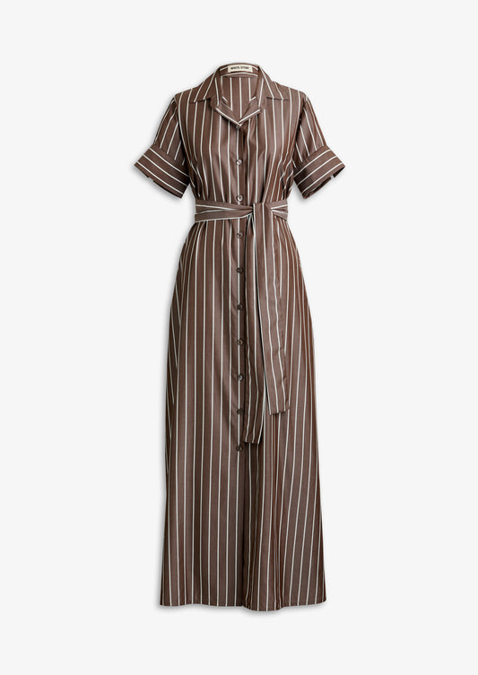 Sirena Dress Choc Stripe