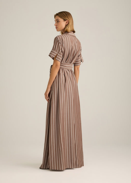 Sirena Dress Choc Stripe