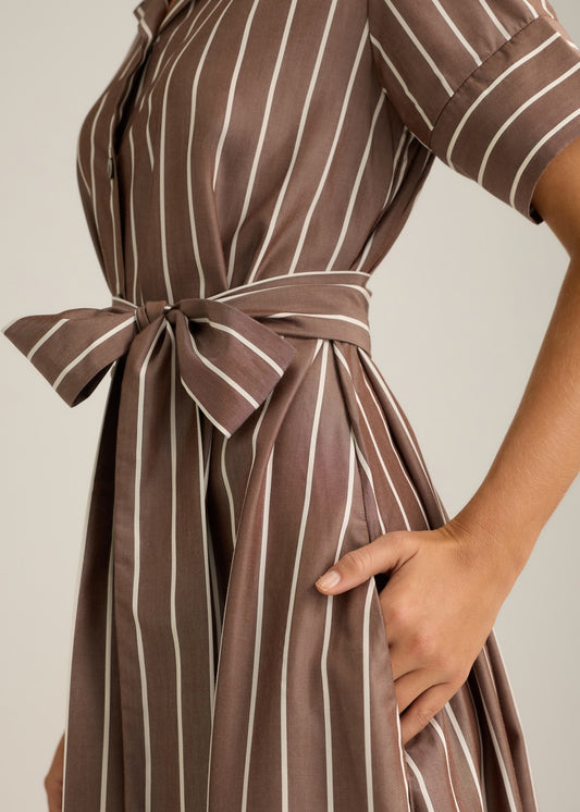 Sirena Dress Choc Stripe