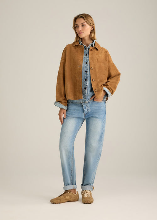 Gemma Suede Coat Tan