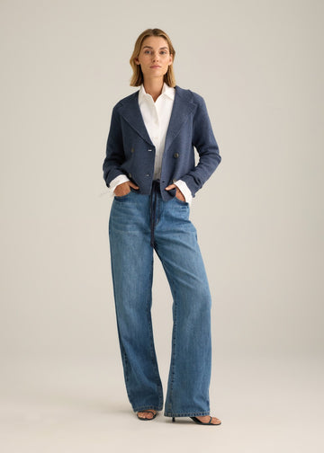 Pietro Knitted Blazer Denim Marle