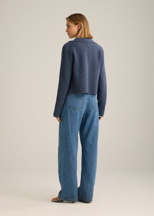 Pietro Knitted Blazer Denim Marle