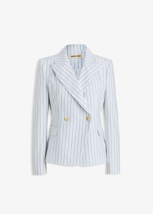 Como DB Blazer Ivory/Denim Stripe