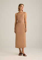 Terrazzo Tailored Dress Burnt Toffee