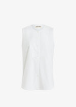 Aviva Sleeveless Tuxedo Shirt White