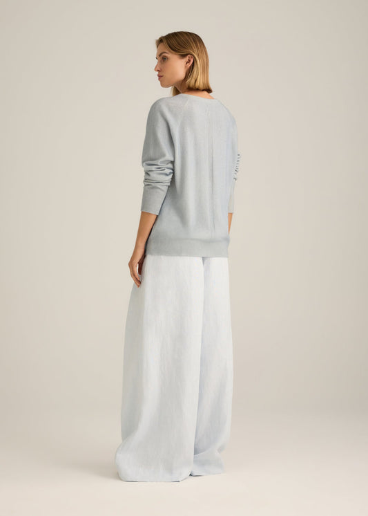 Crew Neck Cashmere Pale Blue Spray