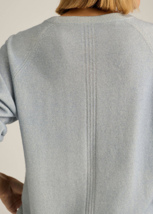 Crew Neck Cashmere Pale Blue Spray