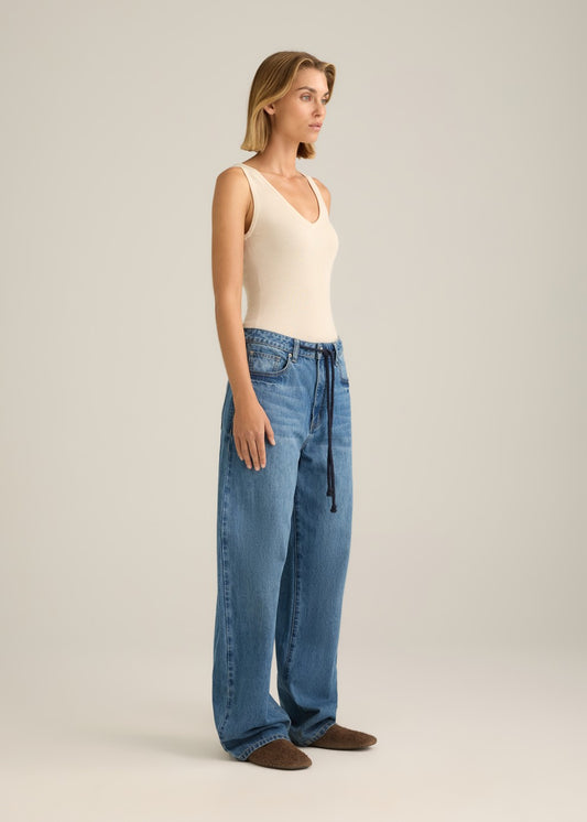 Basel V Neck Rib Ivory
