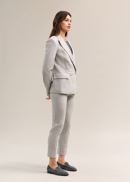 Patricia Blazer Silver Pinstripe