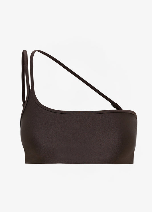 C Design Asymmetric Bikini Top Seppia Brown