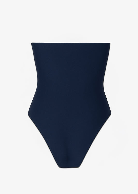 C Design Strapless Maillot Navy