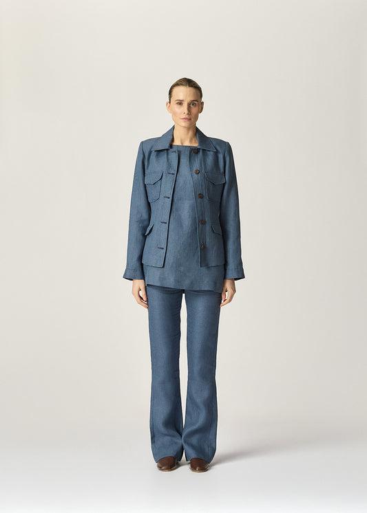 Cairo Jacket Blue Houndstooth