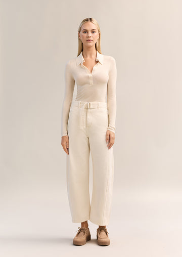 Kelso Belted Barrel Leg Ecru Wash