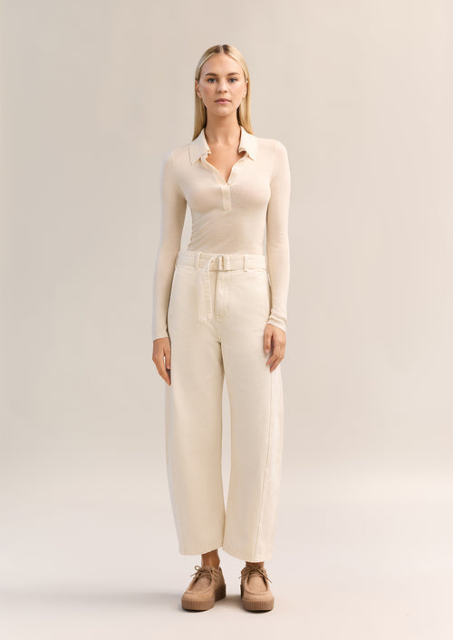 Kelso Belted Barrel Leg Ecru Wash