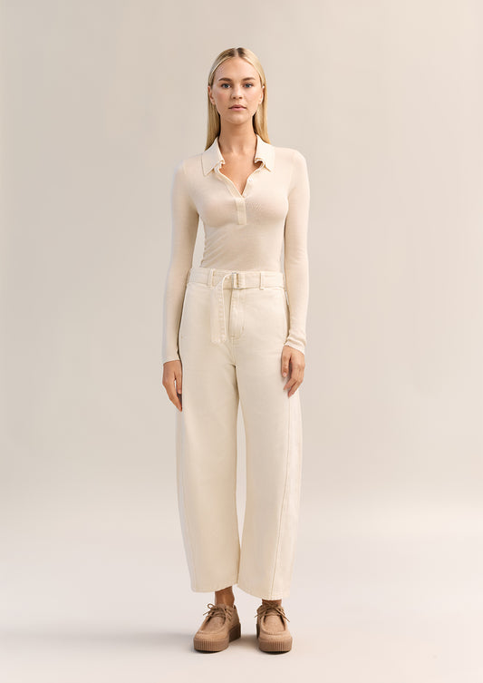 Kelso Belted Barrel Leg Ecru Wash