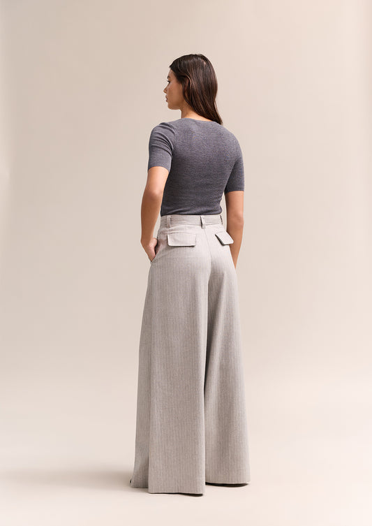 Annie Short Sleeve Top Charcoal Marle