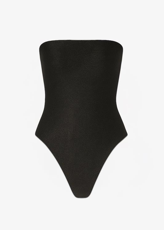 C Design Strapless Maillot Seppia Brown