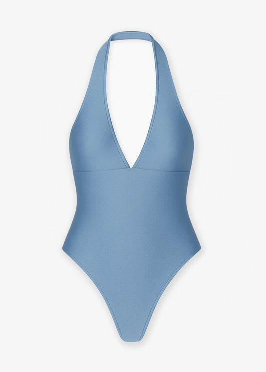 C Design Halter Maillot Steel Blue