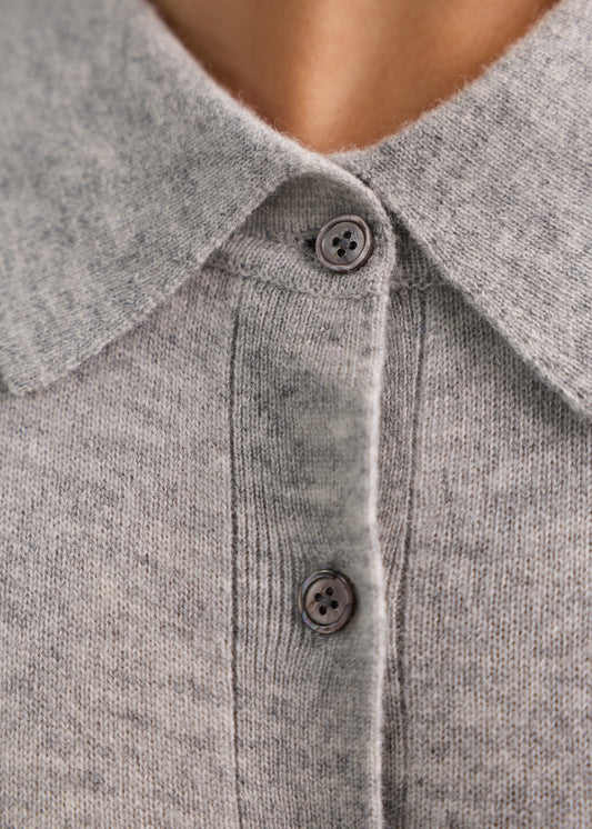 Dene Knit Shirt Silver Marle