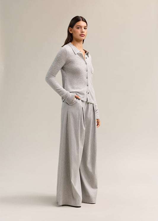 Dene Knit Shirt Silver Marle