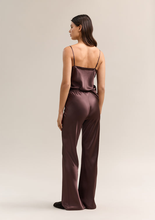 Tori Silk Pant Bitter Chocolate