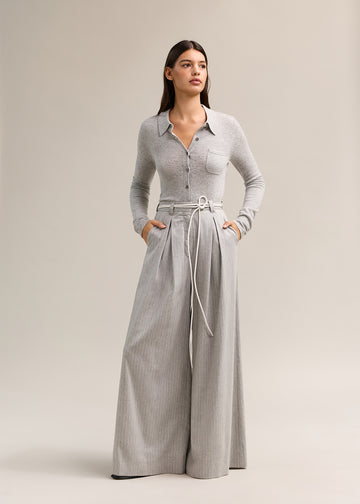 Dene Knit Shirt Silver Marle