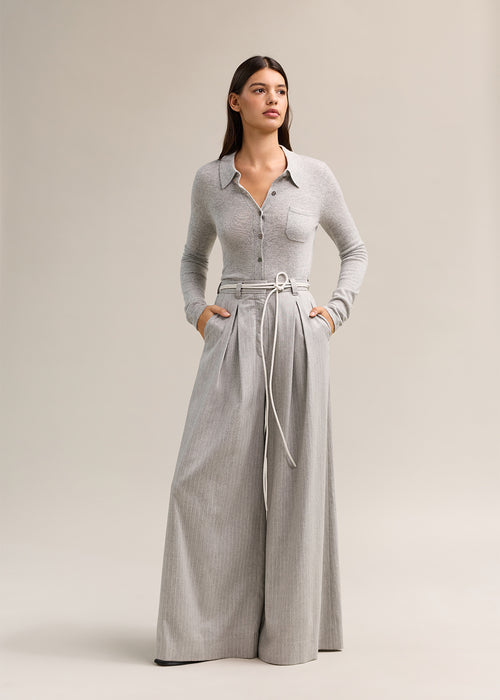 Dene Knit Shirt Silver Marle