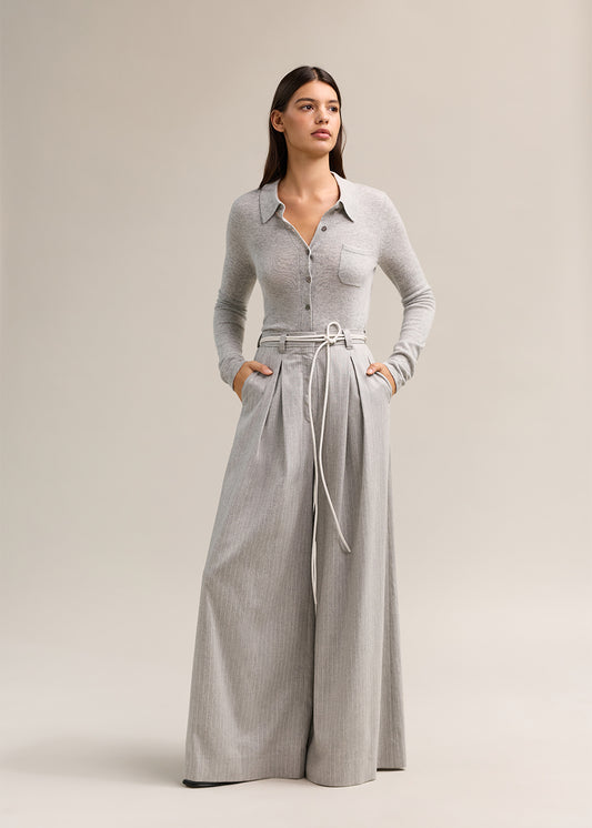 Dene Knit Shirt Silver Marle