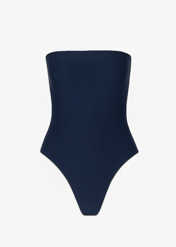 C Design Strapless Maillot Navy