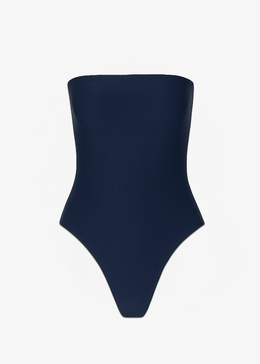 C Design Strapless Maillot Navy