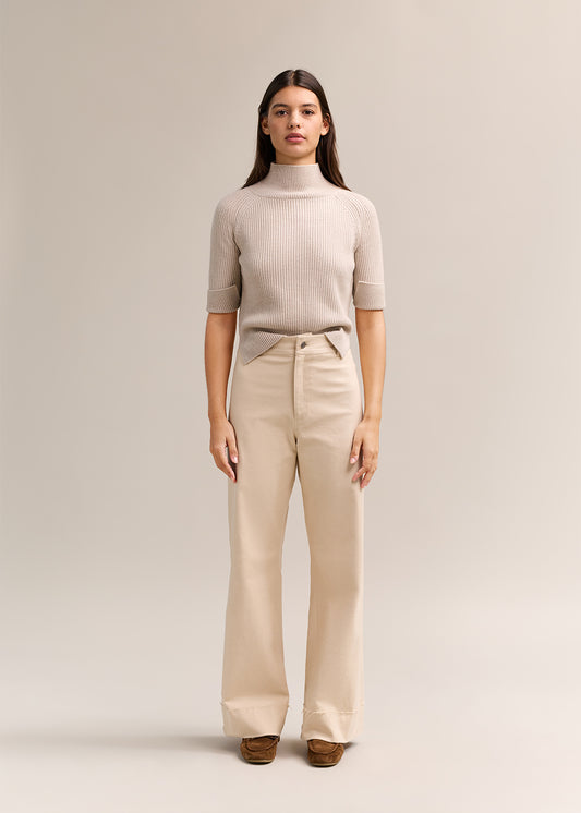 Donna High Neck Knit Oat Marle