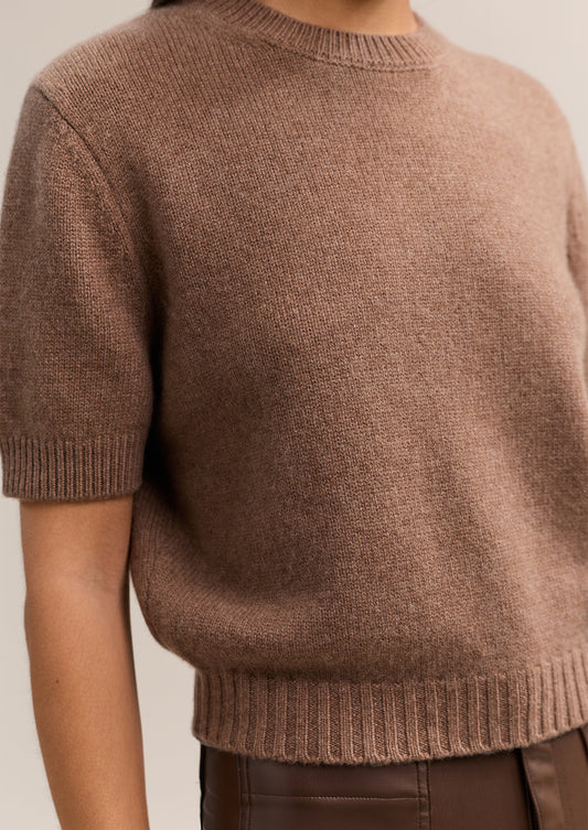 Dover Short Sleeve Knit Cocoa Marle
