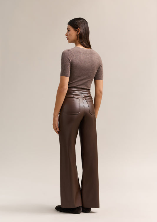 Annie Short Sleeve Top Chocolate Marle
