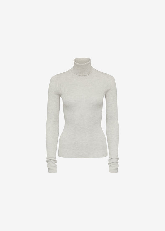 Julia Rib Roll Neck Grey